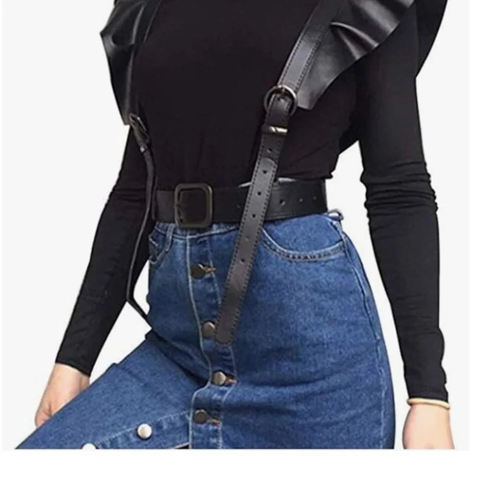 Women's Punk Leather Body Harness Belt